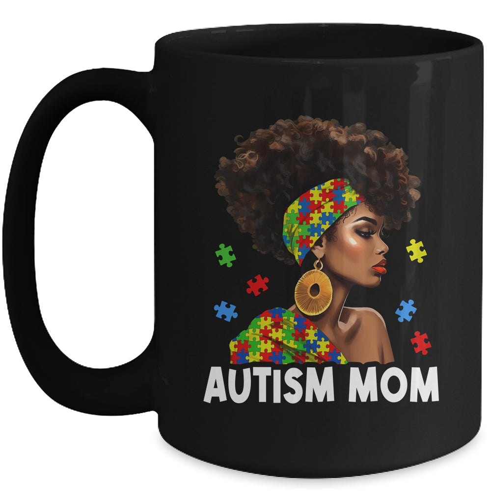 African Black Autism Mom Afro Mother Autism Awareness Mama Mug | teecentury