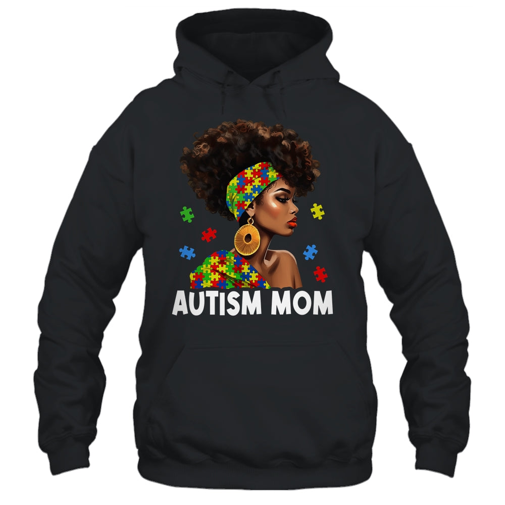 African Black Autism Mom Afro Mother Autism Awareness Mama Shirt & Tank Top | teecentury