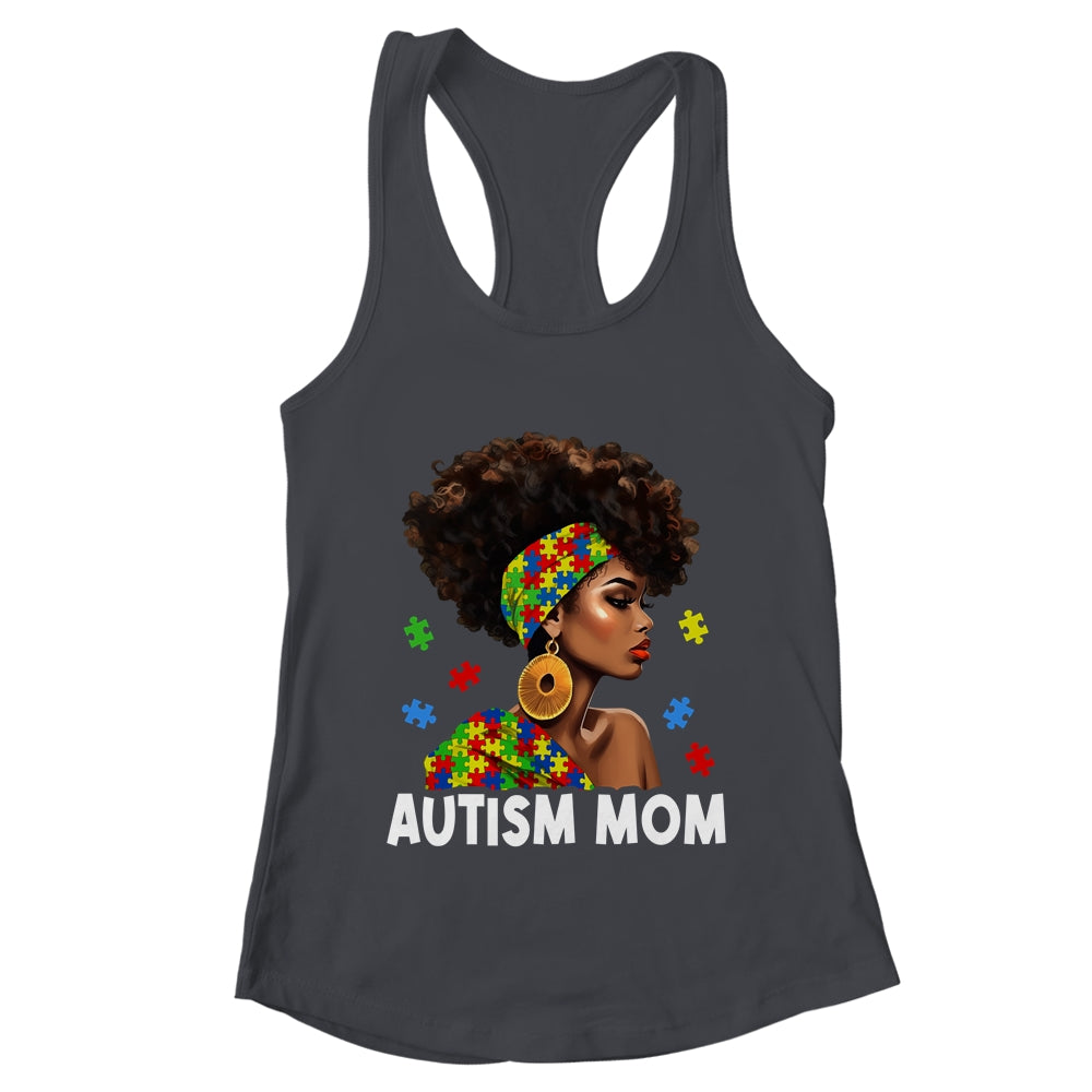African Black Autism Mom Afro Mother Autism Awareness Mama Shirt & Tank Top | teecentury