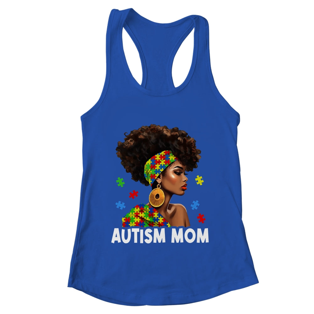African Black Autism Mom Afro Mother Autism Awareness Mama Shirt & Tank Top | teecentury