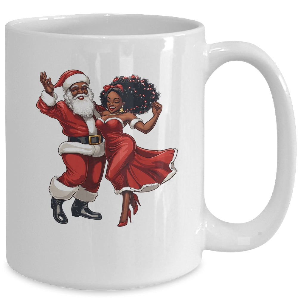 African Santa Mrs Claus Dancing African American Christmas Ceramic Mug 11oz  15oz