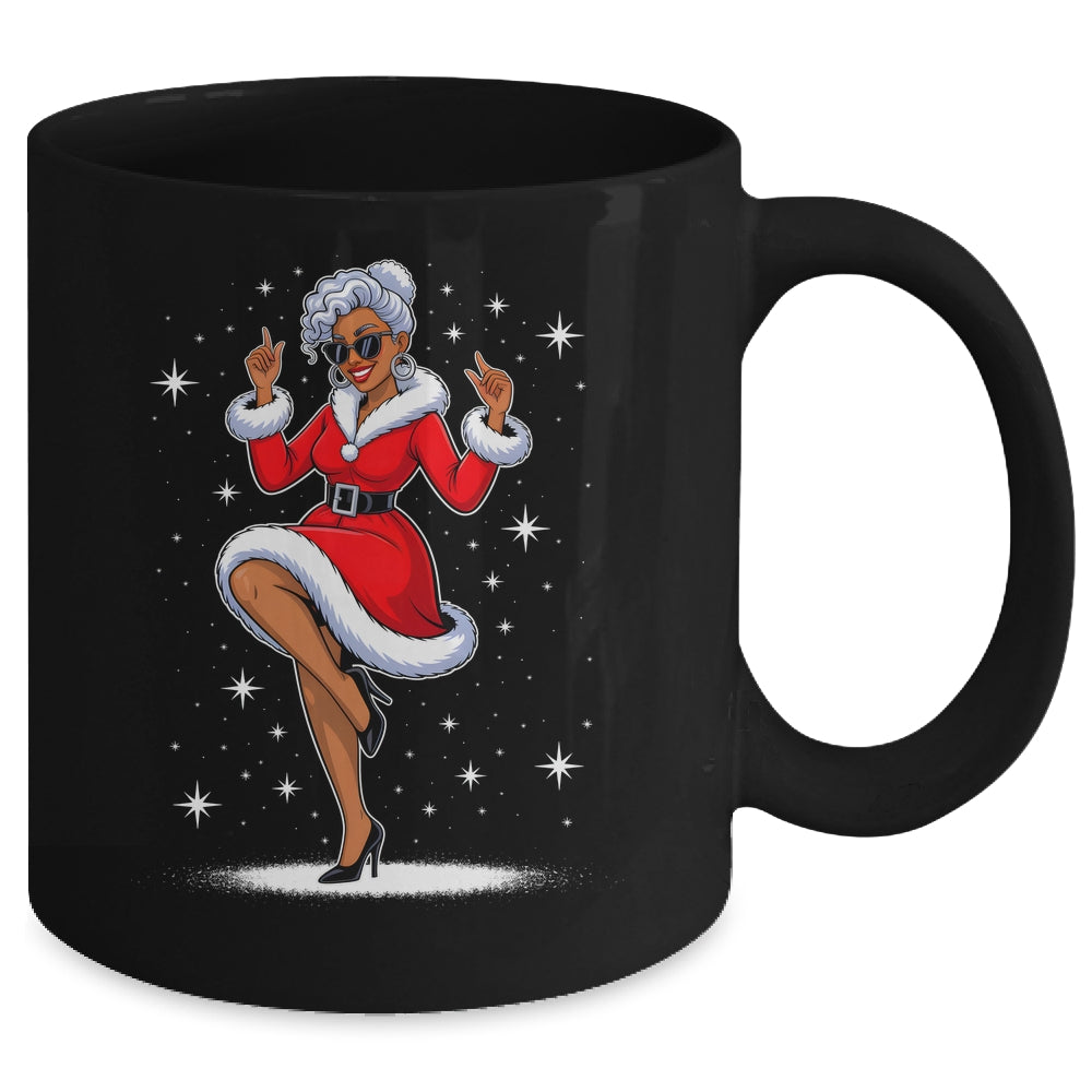 African Santa Wife Dancing African American Christmas Mug | teecentury