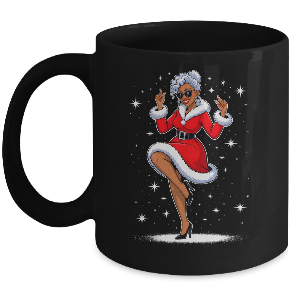 African Santa Wife Dancing African American Christmas Mug | teecentury