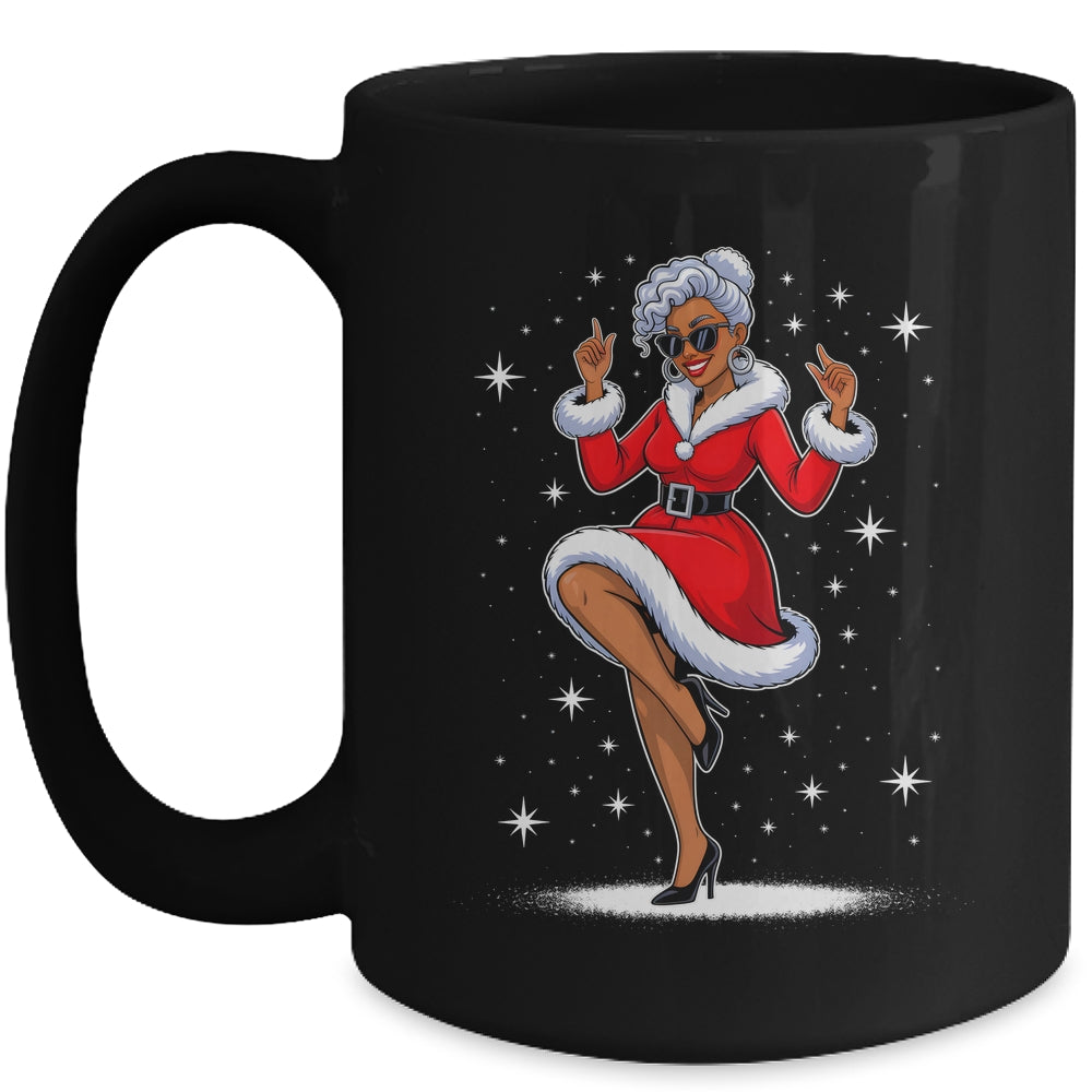 African Santa Wife Dancing African American Christmas Mug | teecentury