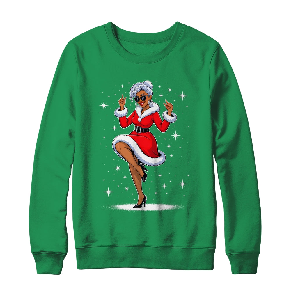 African Santa Wife Dancing African American Christmas Shirt & Sweatshirt | teecentury