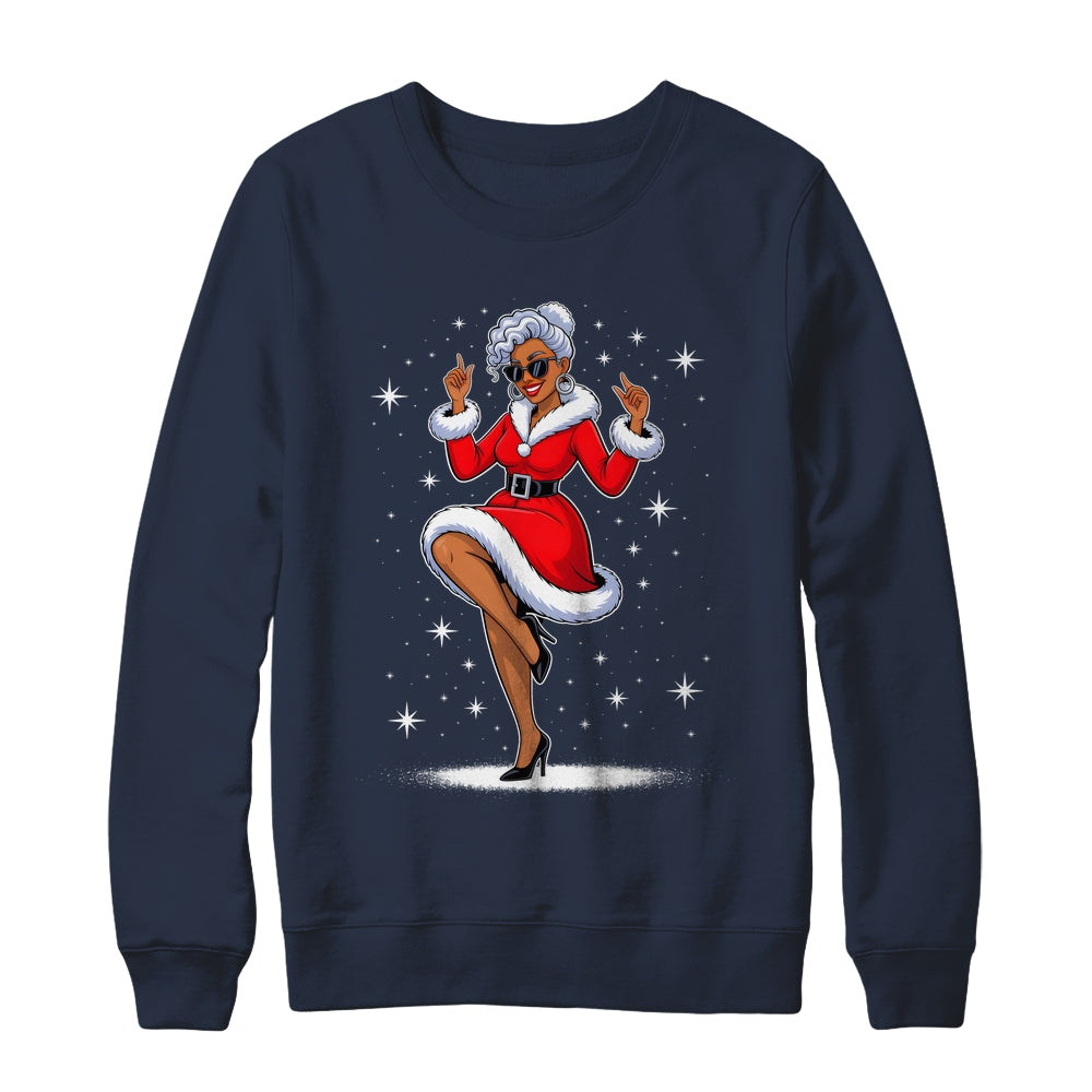 African Santa Wife Dancing African American Christmas Shirt & Sweatshirt | teecentury