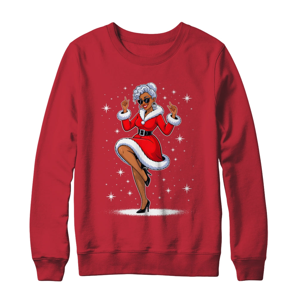 African Santa Wife Dancing African American Christmas Shirt & Sweatshirt | teecentury
