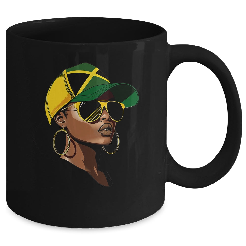 Afro Girl Patriotic Jamaica Flag Jamaica Independence Day Mug | teecentury