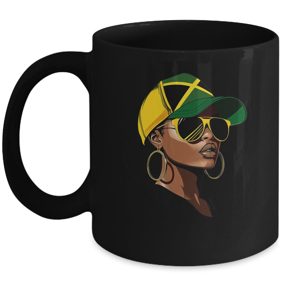 Afro Girl Patriotic Jamaica Flag Jamaica Independence Day Mug | teecentury