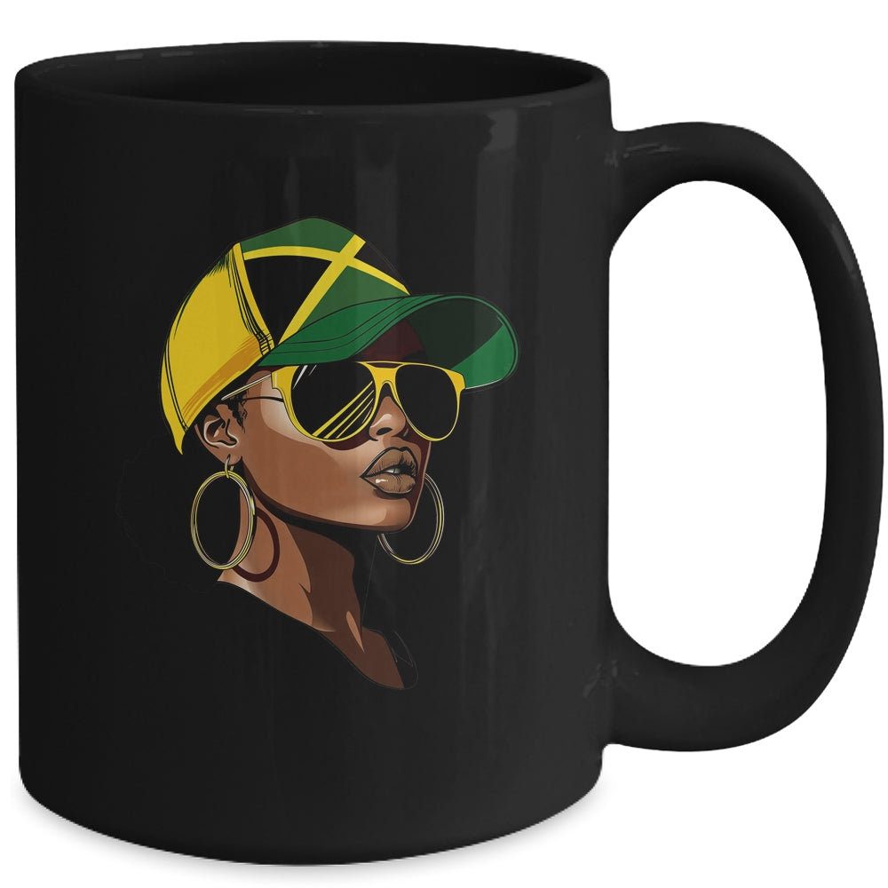 Afro Girl Patriotic Jamaica Flag Jamaica Independence Day Mug | teecentury