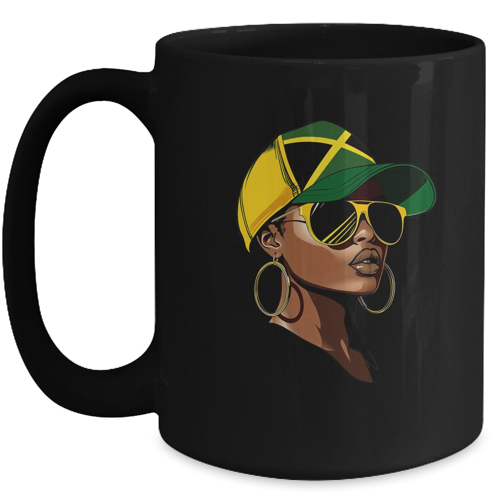 Afro Girl Patriotic Jamaica Flag Jamaica Independence Day Mug | teecentury