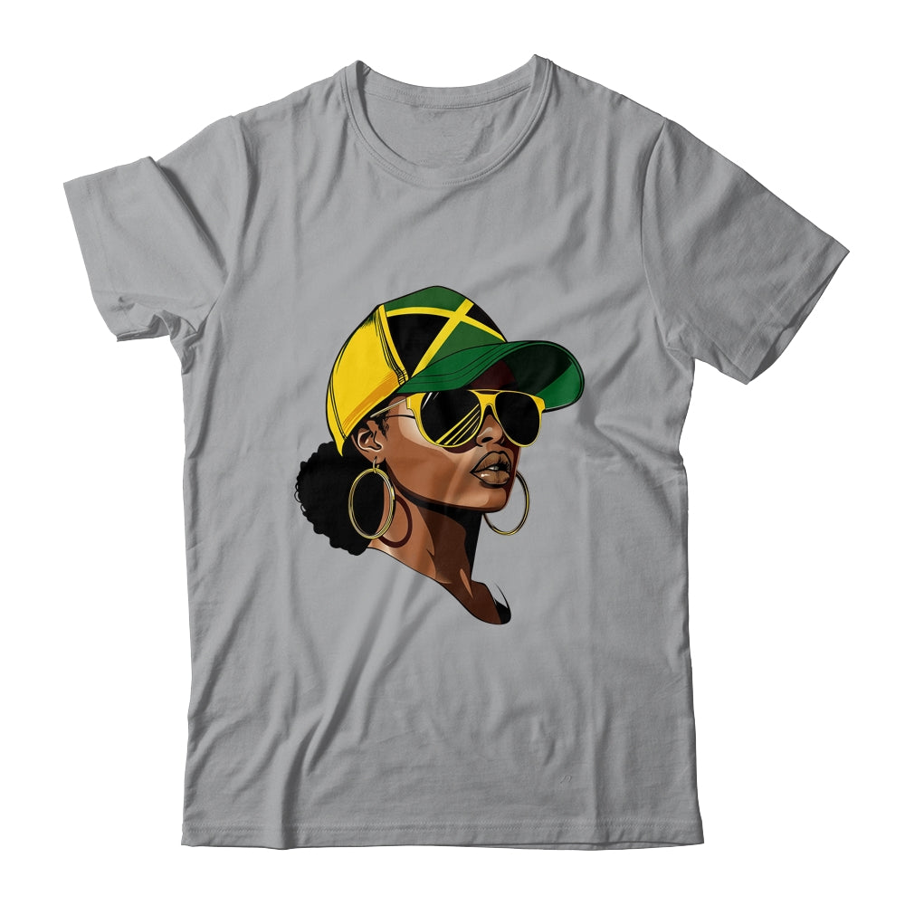 Afro Girl Patriotic Jamaica Flag Jamaica Independence Day Shirt & Tank Top | teecentury