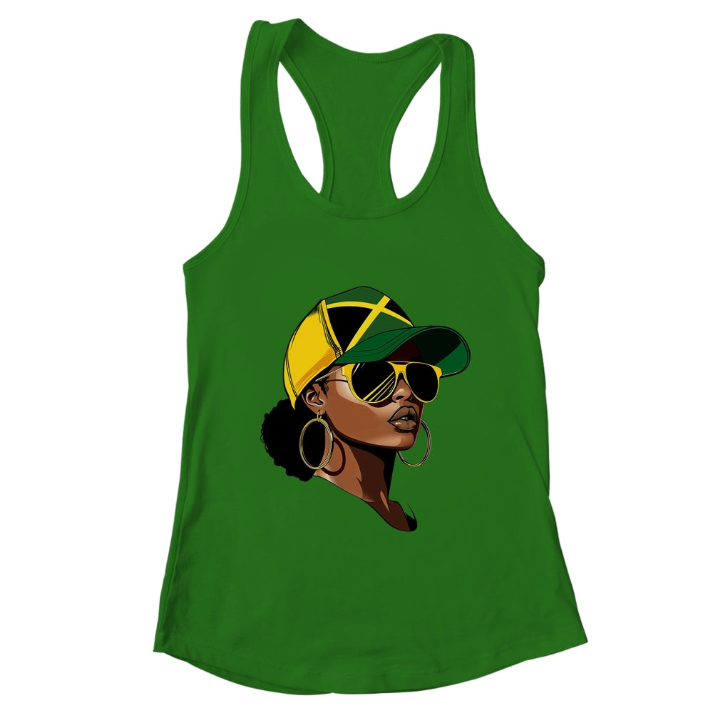 Afro Girl Patriotic Jamaica Flag Jamaica Independence Day Shirt & Tank Top | teecentury