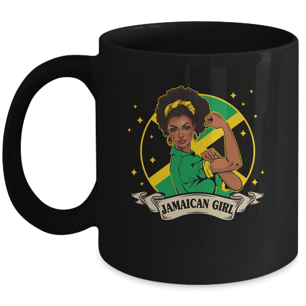 Afro Hair Jamaican Flag Jamaica Black Melanin Women Mug | teecentury