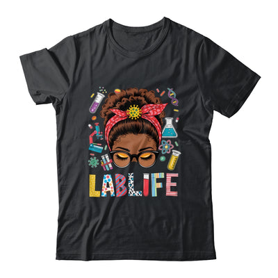 Afro Messy Bun Laboratory Life Lab Week 2025 Lab Technician Shirt & Hoodie | teecentury