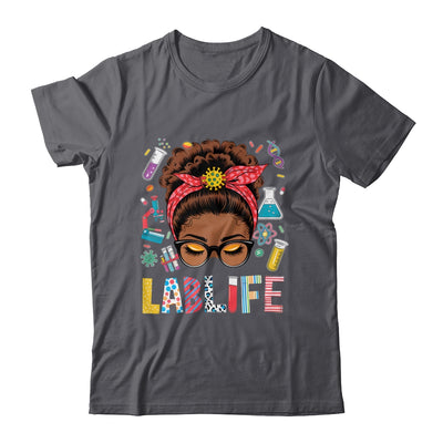 Afro Messy Bun Laboratory Life Lab Week 2025 Lab Technician Shirt & Hoodie | teecentury