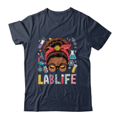 Afro Messy Bun Laboratory Life Lab Week 2025 Lab Technician Shirt & Hoodie | teecentury