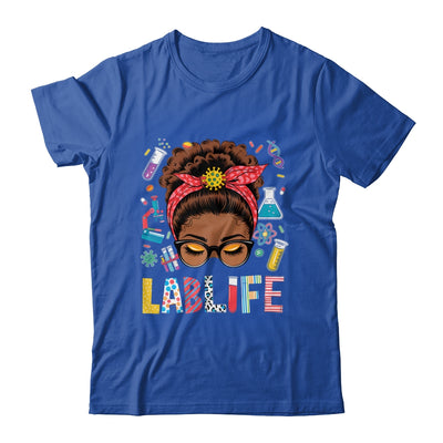 Afro Messy Bun Laboratory Life Lab Week 2025 Lab Technician Shirt & Hoodie | teecentury