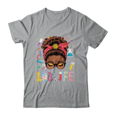 Afro Messy Bun Laboratory Life Lab Week 2025 Lab Technician Shirt & Hoodie | teecentury