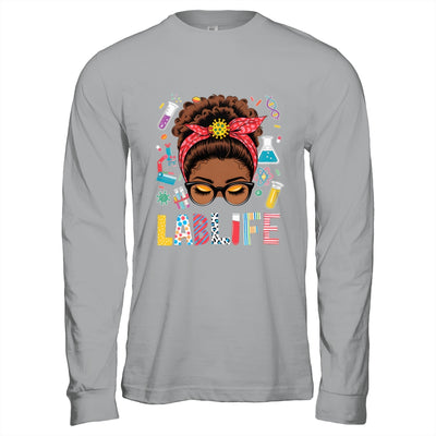 Afro Messy Bun Laboratory Life Lab Week 2025 Lab Technician Shirt & Hoodie | teecentury