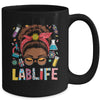 Afro Messy Bun Laboratory Life Lab Week 2025 Lab Technician Mug | teecentury