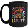 Afro Messy Bun Laboratory Life Lab Week 2025 Lab Technician Mug | teecentury