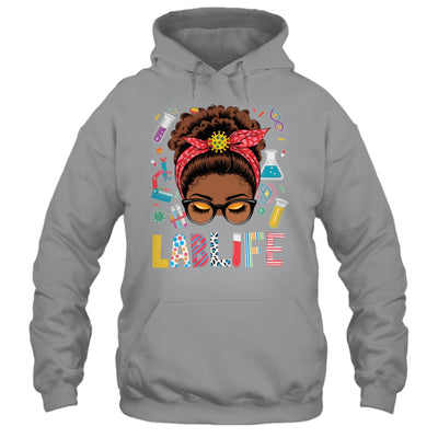 Afro Messy Bun Laboratory Life Lab Week 2025 Lab Technician Shirt & Hoodie | teecentury