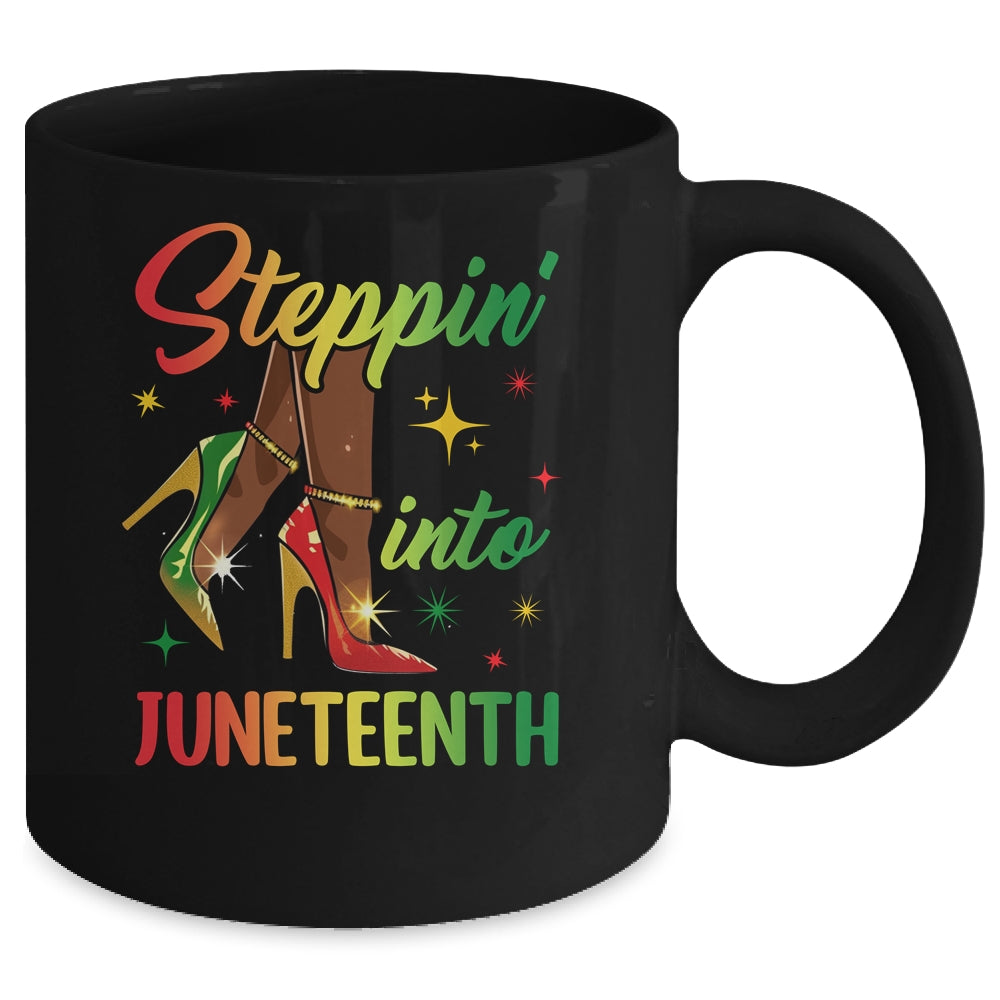 Afro Woman High Heels Black Girl Stepping Into Juneteenth Mug | teecentury