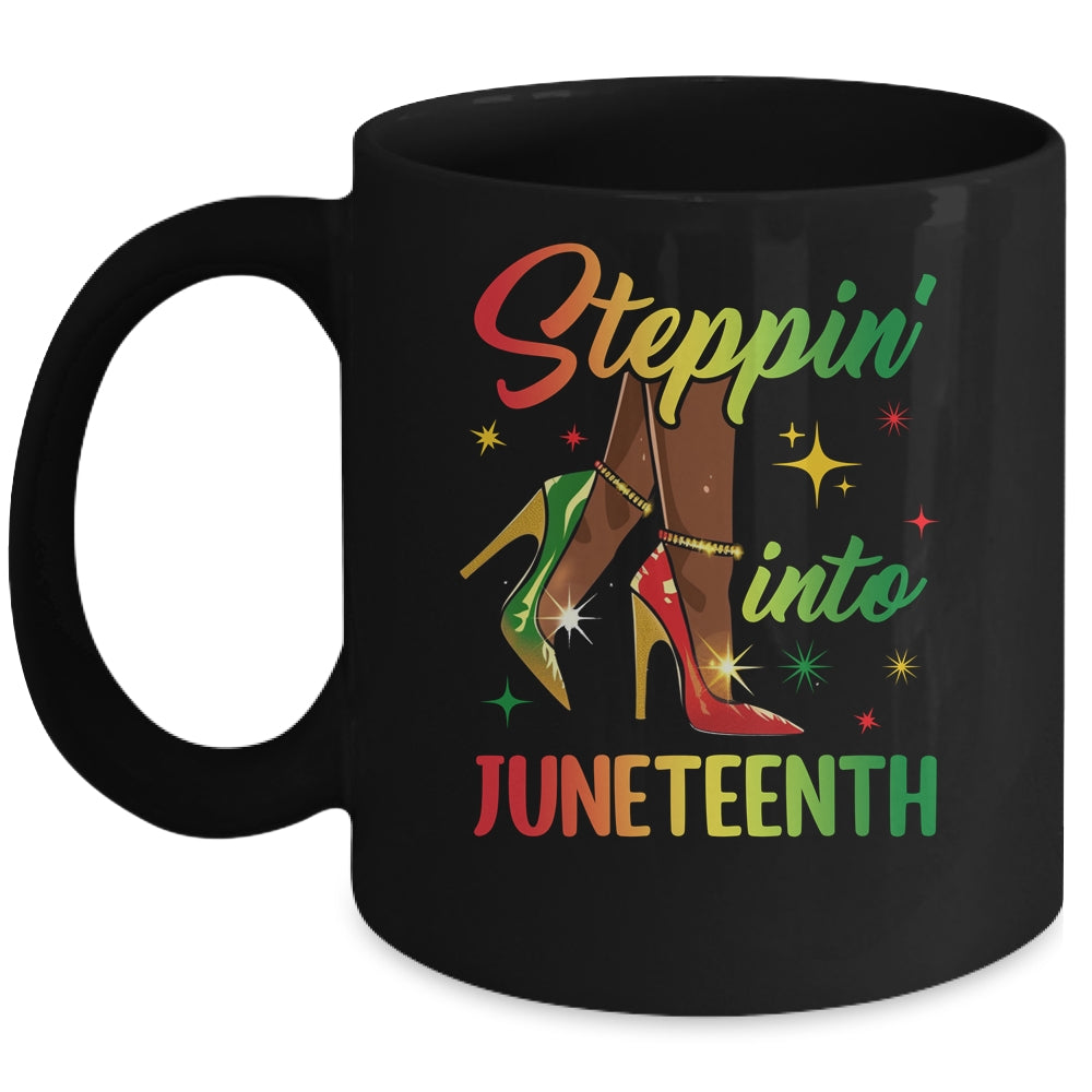 Afro Woman High Heels Black Girl Stepping Into Juneteenth Mug | teecentury