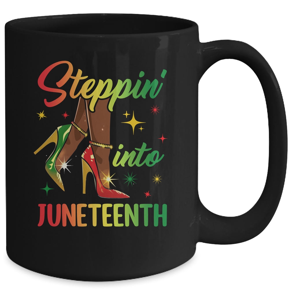 Afro Woman High Heels Black Girl Stepping Into Juneteenth Mug | teecentury