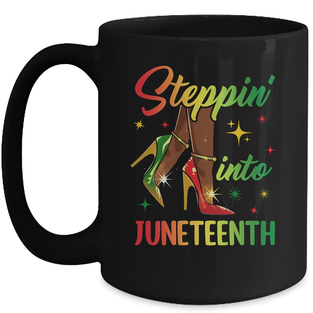 Afro Woman High Heels Black Girl Stepping Into Juneteenth Mug | teecentury