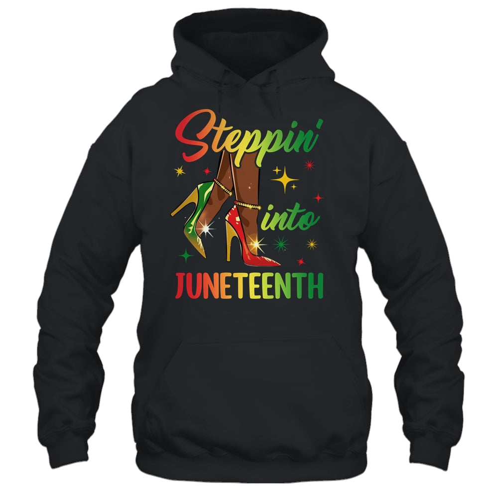 Afro Woman High Heels Black Girl Stepping Into Juneteenth Shirt & Tank Top | teecentury