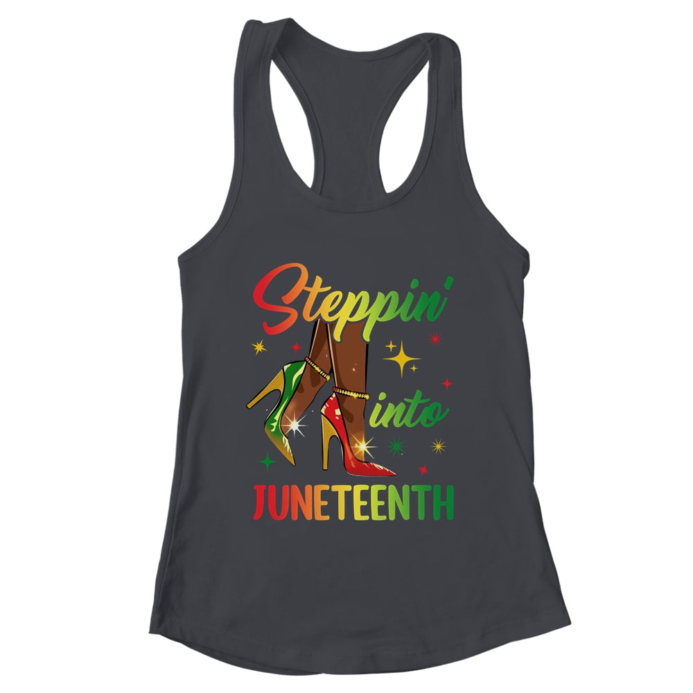 Afro Woman High Heels Black Girl Stepping Into Juneteenth Shirt & Tank Top | teecentury