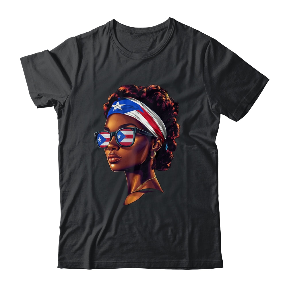 Afro Women Boricua Latina Puerto Rican Flag Sunglasses Shirt & Tank Top | teecentury