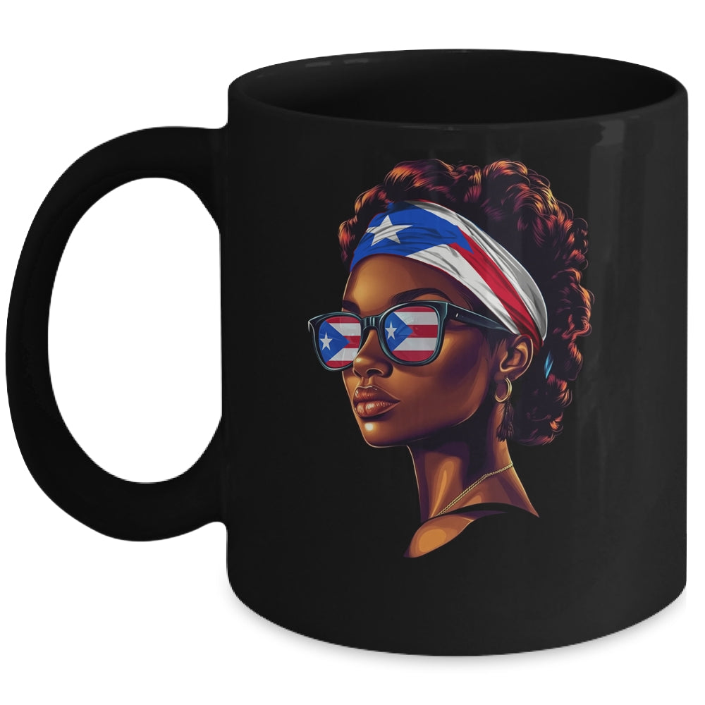 Afro Women Boricua Latina Puerto Rican Flag Sunglasses Mug | teecentury