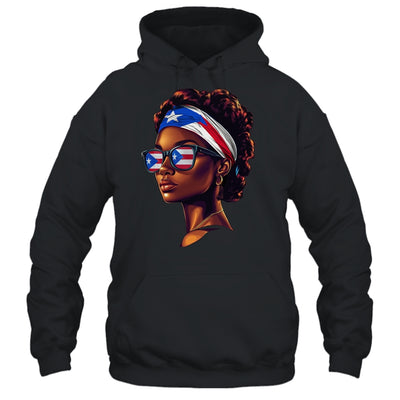 Afro Women Boricua Latina Puerto Rican Flag Sunglasses Shirt & Tank Top | teecentury