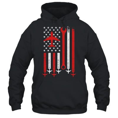 Airplane Mechanic US Flag Aviation Technician Plane Lover Shirt & Hoodie | teecentury