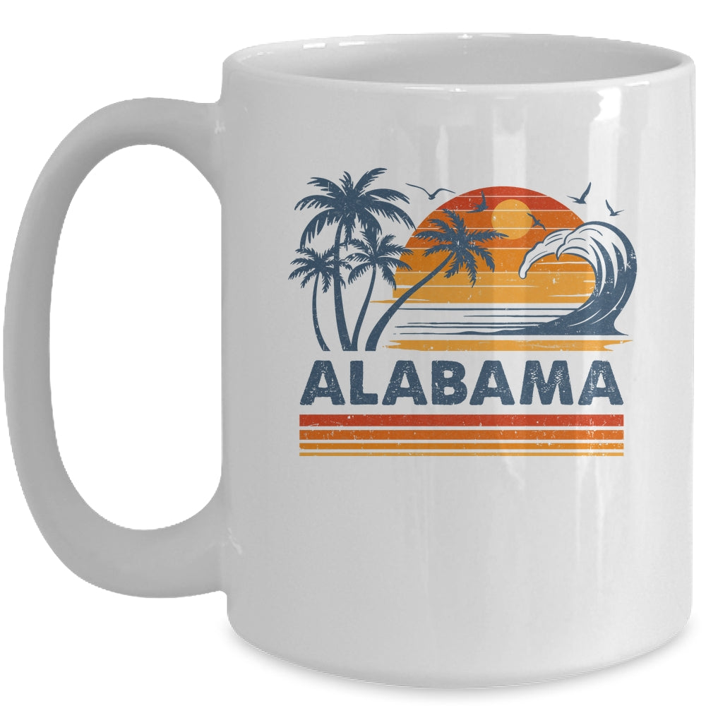 Alabama Vacation Sunset Cute 70s Vintage Retro Beach Mug | teecentury