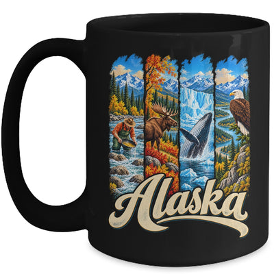Alaska Adventure Nature Wildlife Bear Moose Eagle Travelling Mug | teecentury