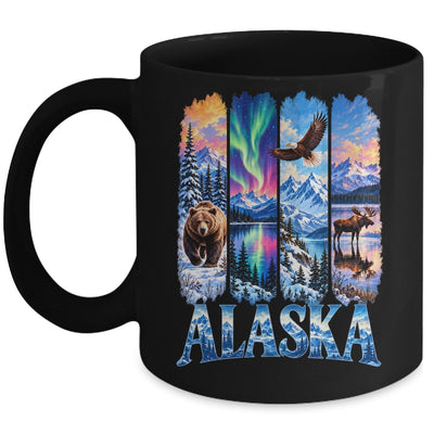 Alaska Bear Moose Eagle Aurora Lake And Mountain Wildlife Mug | teecentury
