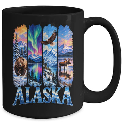 Alaska Bear Moose Eagle Aurora Lake And Mountain Wildlife Mug | teecentury
