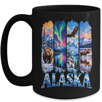 Alaska Bear Moose Eagle Aurora Lake And Mountain Wildlife Mug | teecentury