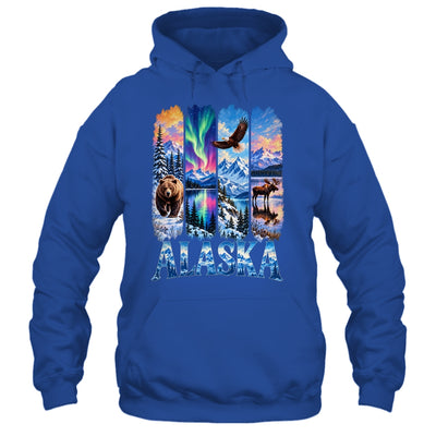 Alaska Bear Moose Eagle Aurora Lake And Mountain Wildlife Shirt & Hoodie | teecentury