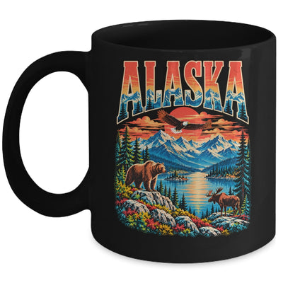 Alaska Bear Moose Eagle Lake And Mountain Aurora Vacation Mug | teecentury