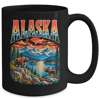Alaska Bear Moose Eagle Lake And Mountain Aurora Vacation Mug | teecentury