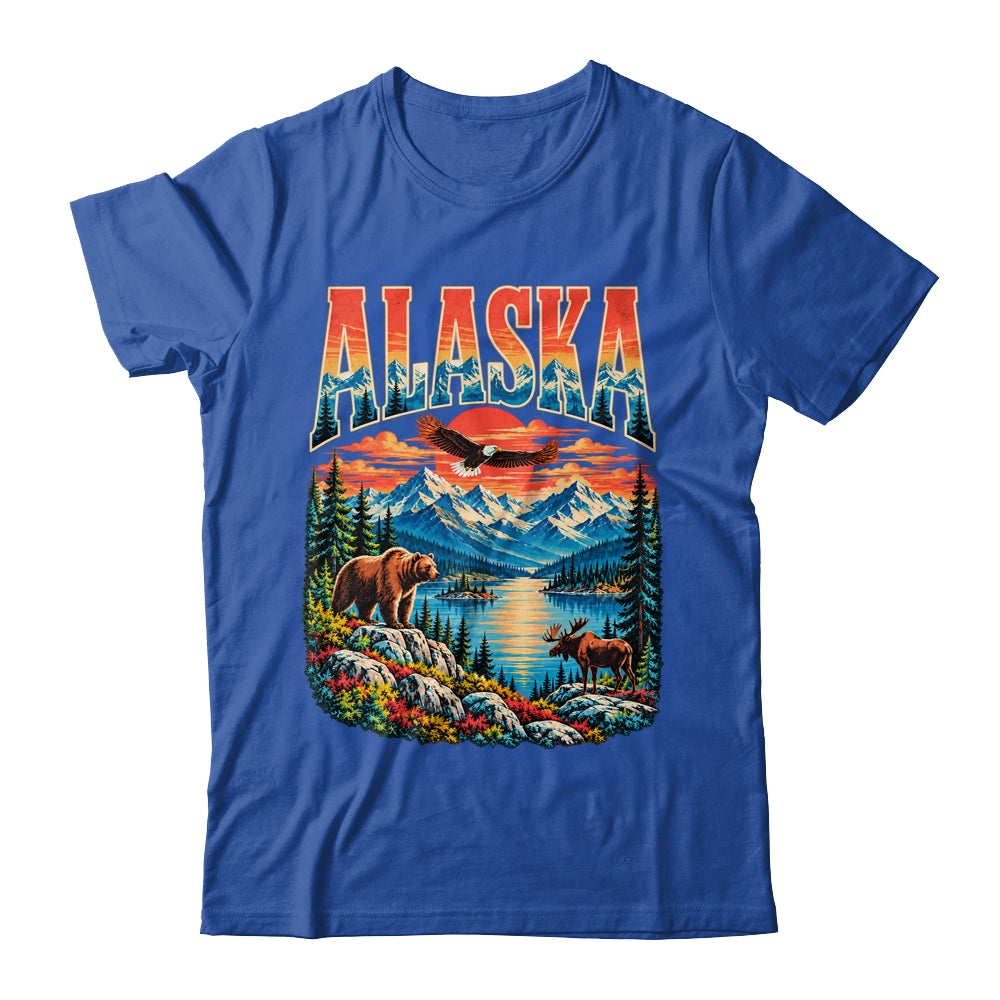 Alaska Bear Moose Eagle Lake And Mountain Aurora Vacation Shirt & Hoodie | teecentury