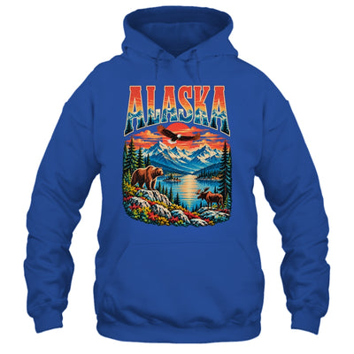 Alaska Bear Moose Eagle Lake And Mountain Aurora Vacation Shirt & Hoodie | teecentury