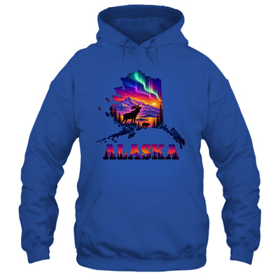 Alaska Elk Aurora Borealis Alaska State Landscape Vacation Shirt & Hoodie | teecentury