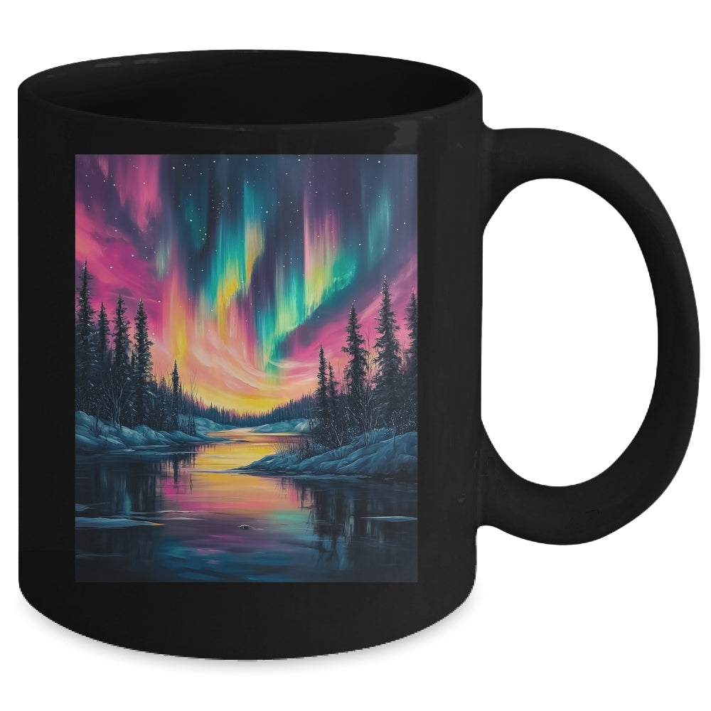 Alaska Landscape Aurora Borealis Northern Lights Vacation Mug | teecentury