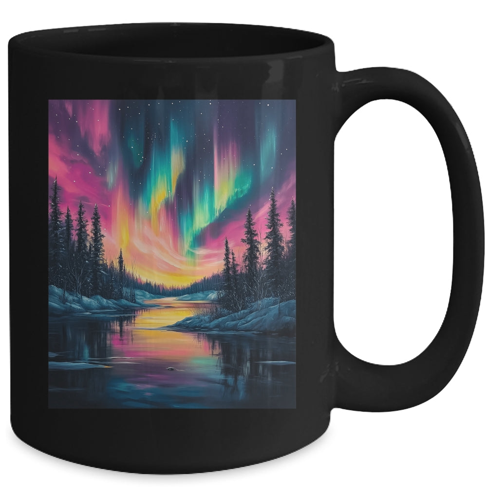 Alaska Landscape Aurora Borealis Northern Lights Vacation Mug | teecentury